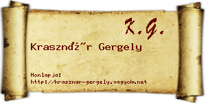 Krasznár Gergely névjegykártya